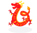 dragón rojo animado