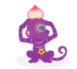 mono violeta animado
