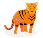 tigre naranja animado